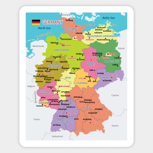 Administrative map of Germany Sticker